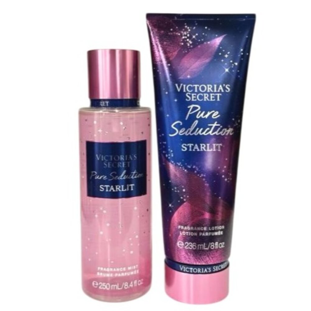 Victoria's Secret Pure Seduction Starlit Fragrance‎ Mist & Lotion Set NEW